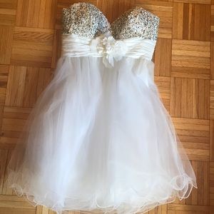 Cinderella White Tulle Sequined Party Dress, 8
